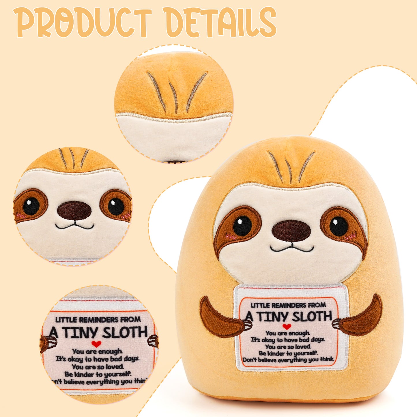 Positive Sloth Stuffed Animal