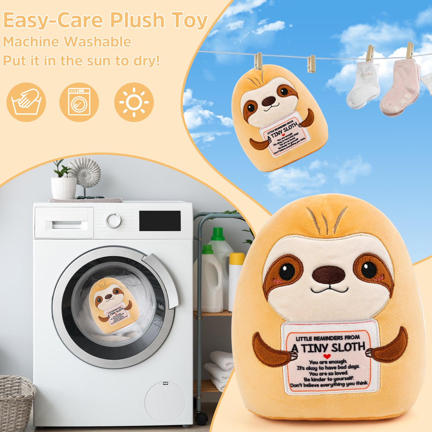 Positive Sloth Stuffed Animal