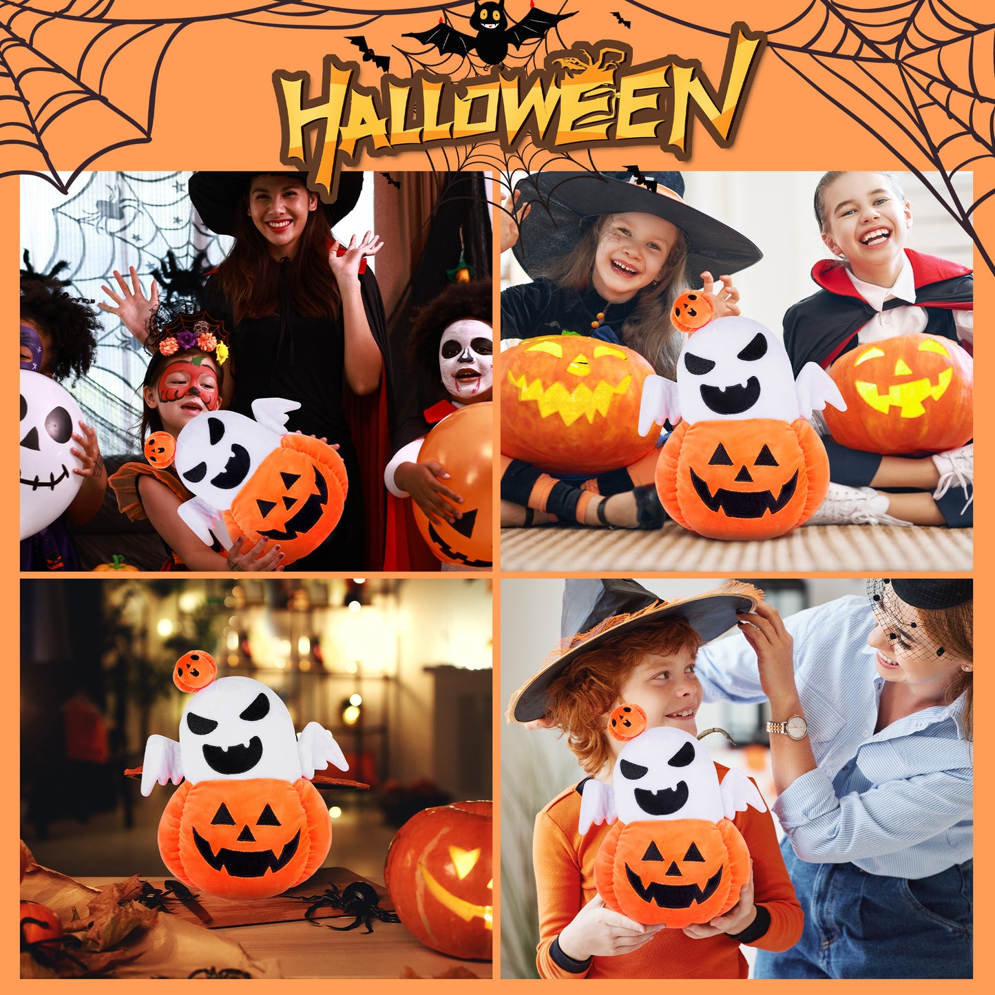 Halloween Pumpkin Plush Ghost Toy